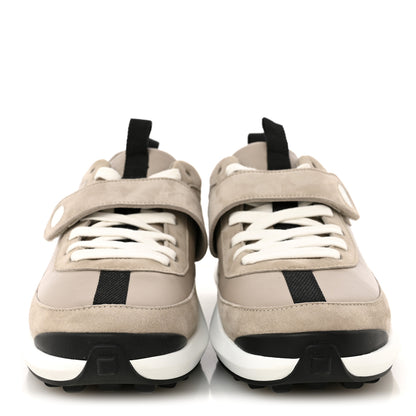 Hermes Calfskin Suede Goatskin Loop Sneakers 37 Beige Galet 3 of 10