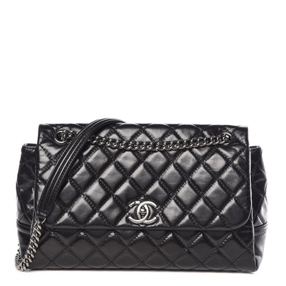 Chanel Glazed Calfskin Quilted Medium Lady Pearly Flap Black 1 of 13