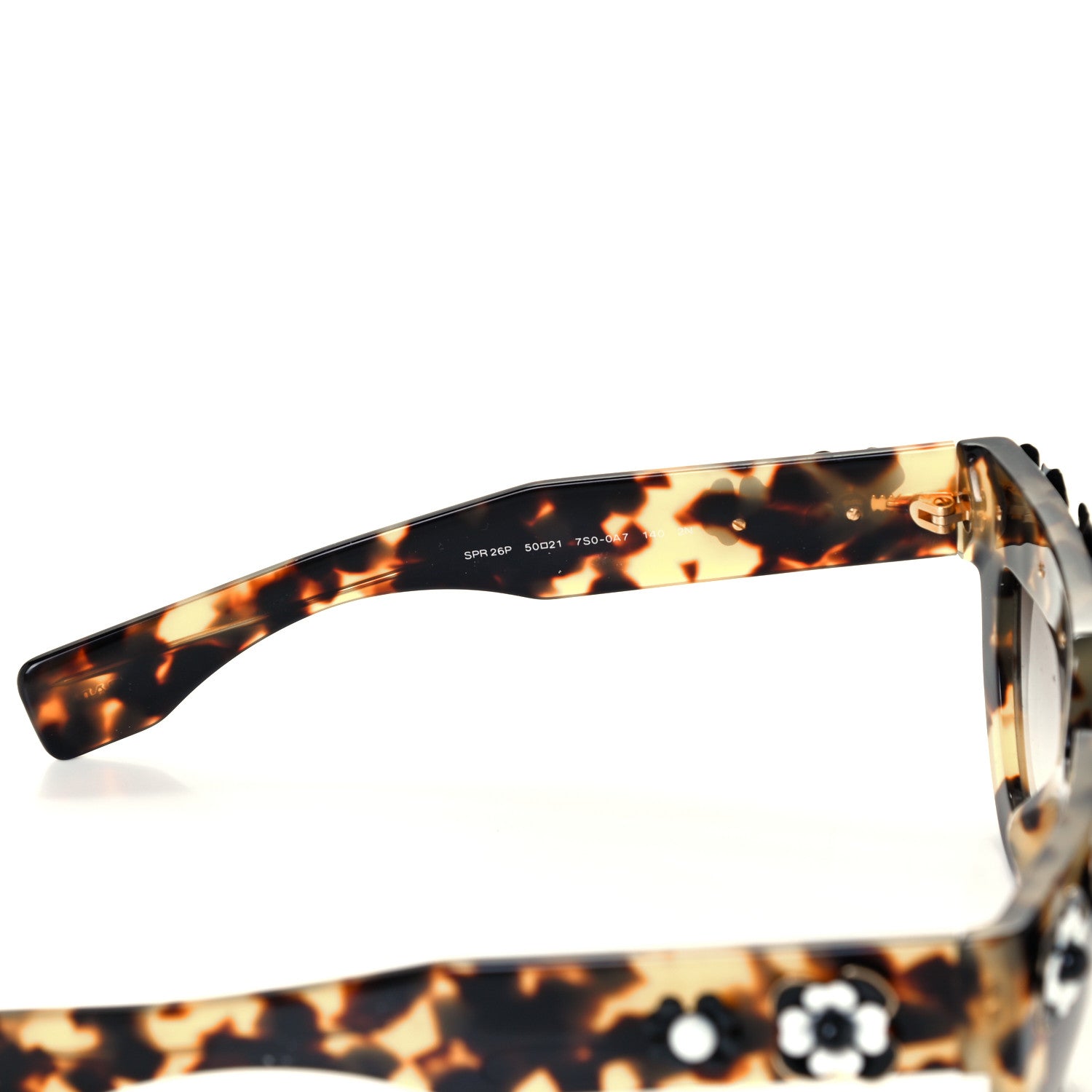Prada Acetate Flower Poeme Sunglasses SPR26P Tortoise 6 of 7