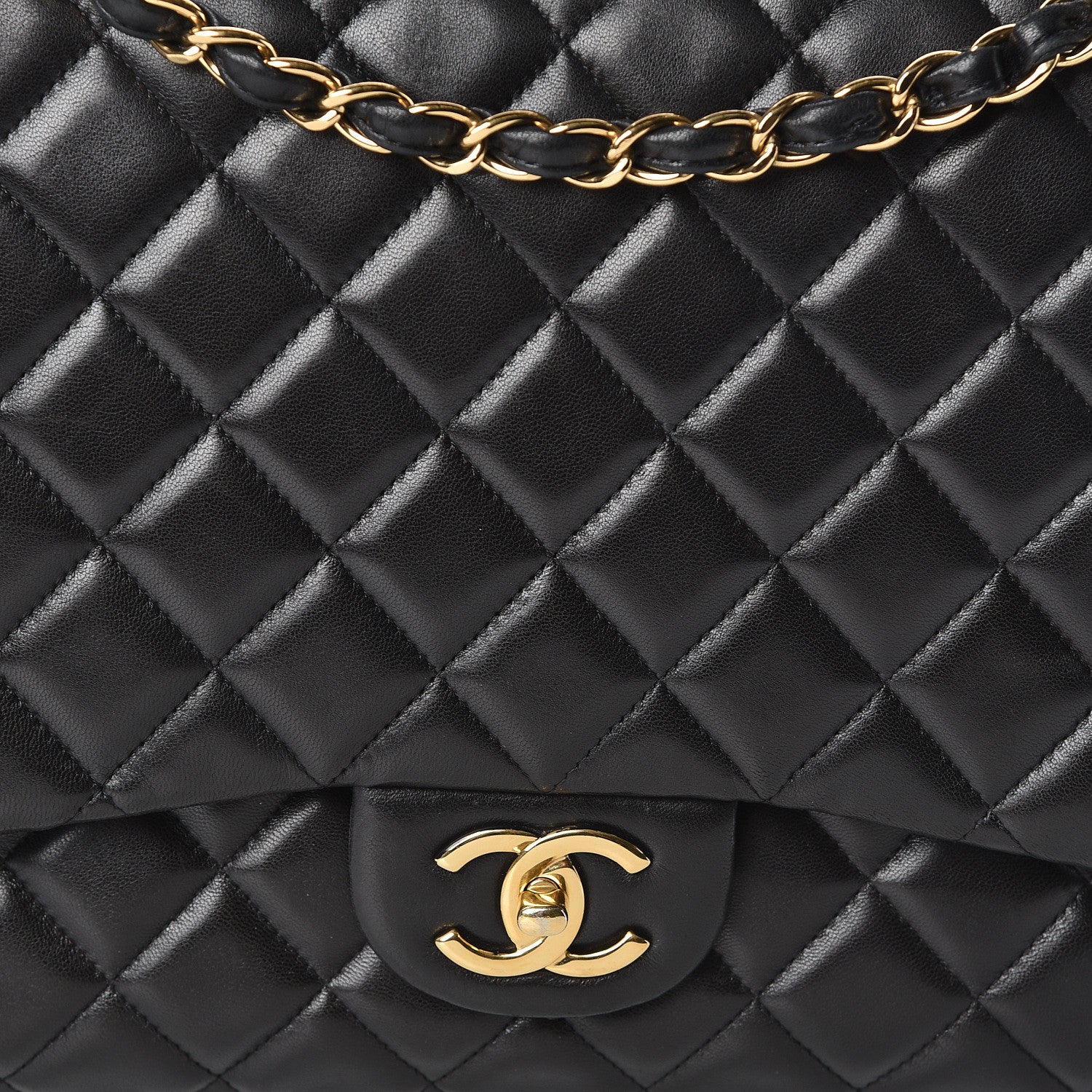 Chanel Lambskin Quilted Maxi Double Flap Black 11 of 17