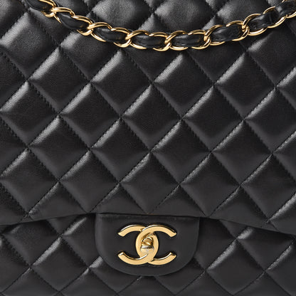 Chanel Lambskin Quilted Maxi Double Flap Black 11 of 17
