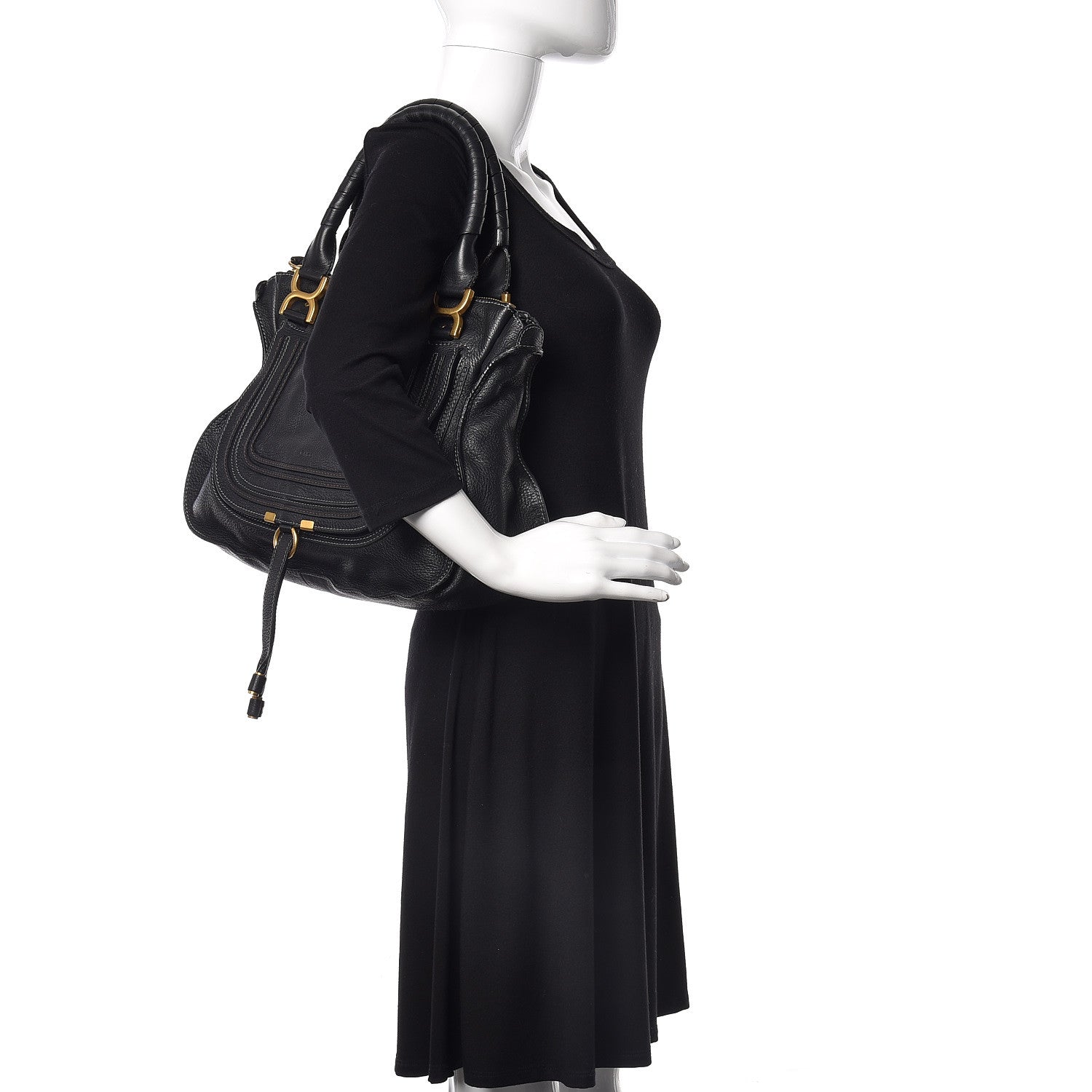 Chloe Calfskin Large Marcie Satchel Black 2 of 8