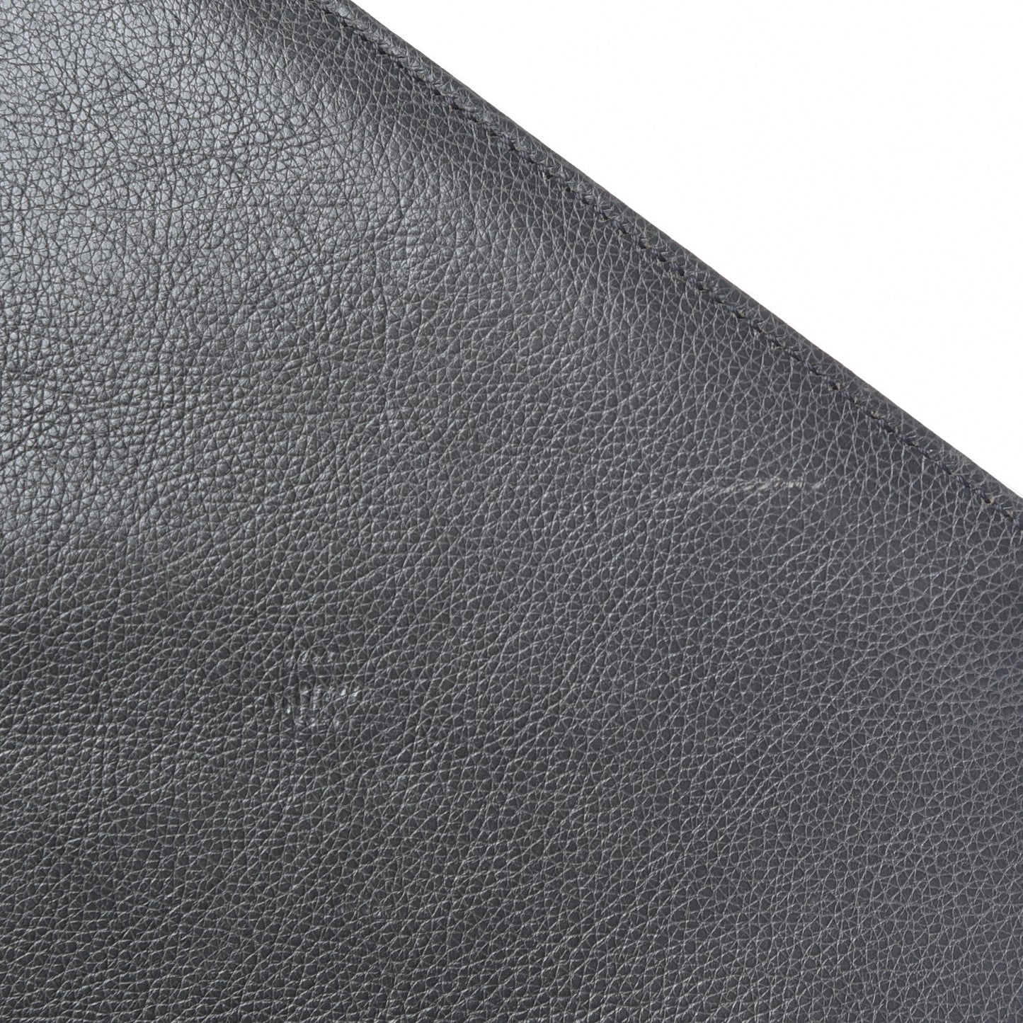 Sheepskin Matelasse Chevron Monogram Large College Satchel Dark Anthracite