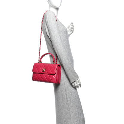 Chanel Lambskin Quilted Small Trendy CC Flap Dual Handle Bag Dark Pink 2 of 13