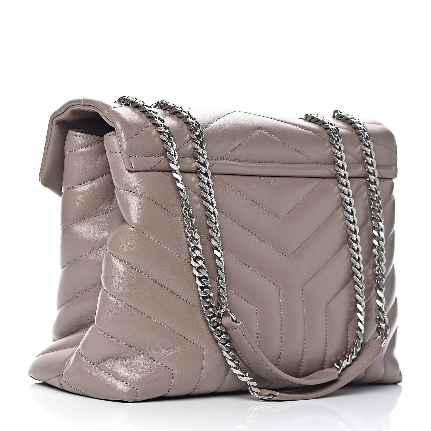 Calfskin Y Quilted Monogram Medium Loulou Chain Satchel Mink