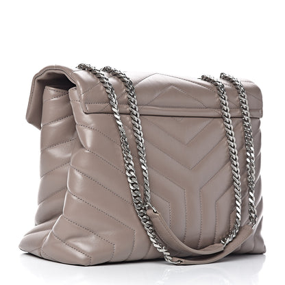 Saint Laurent Calfskin Y Quilted Monogram Medium Loulou Chain Satchel Mink 3 of 12