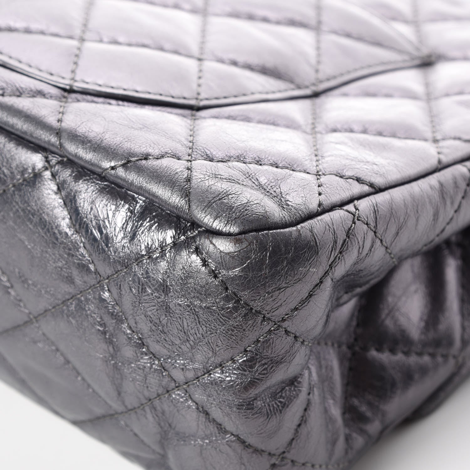 Chanel Metallic Aged Calfskin Quilted 2.55 Reissue 227 Flap Dark Silver 12 of 16