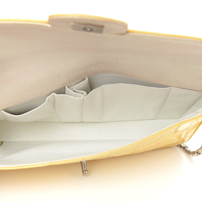 Chanel Patent Quilted East West Chocolate Bar Flap Yellow 5 of 9