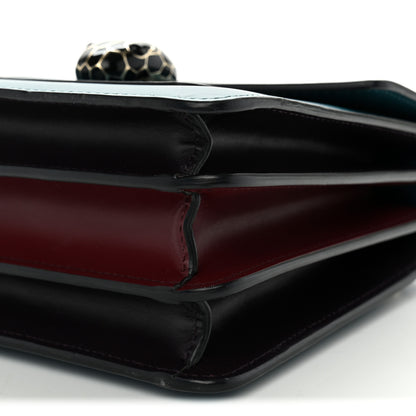 Bulgari Calfskin Serpenti Forever Top Handle Turquoise Burgundy 9 of 10