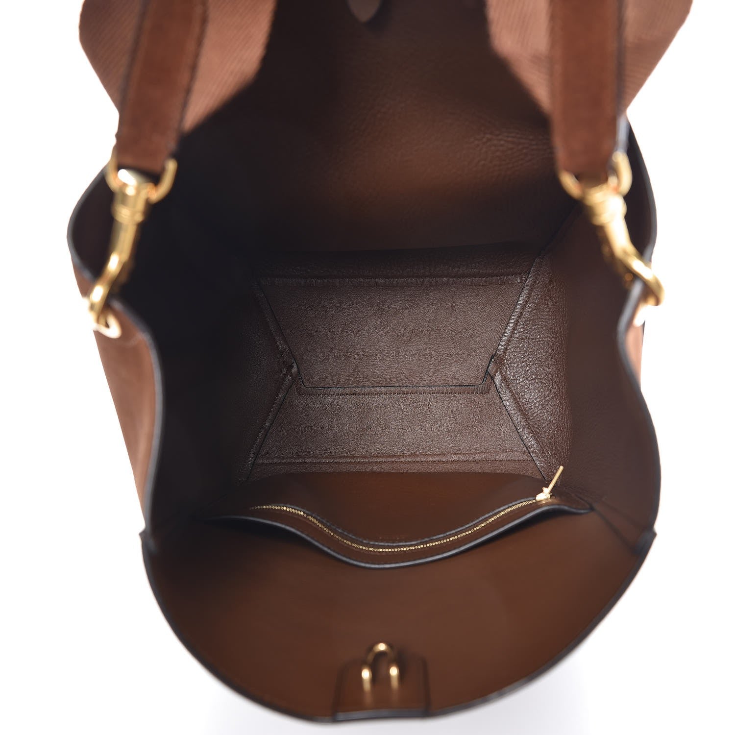 Celine Suede Calfskin Sangle Bucket Bag Chestnut 5 of 7