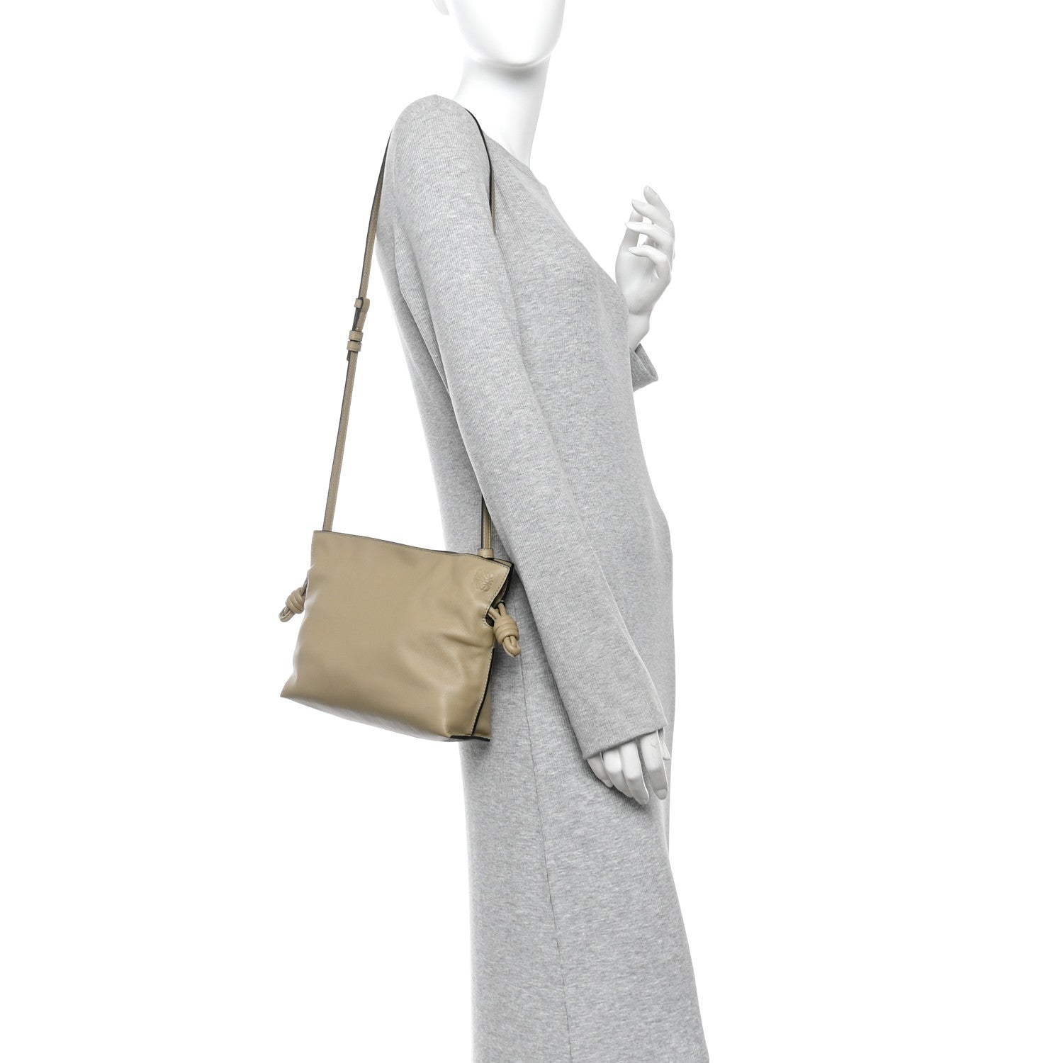 Loewe Calfskin Mini Flamenco Knot Clutch Clay Green 2 of 9