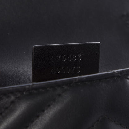 Gucci Calfskin Matelasse Super Mini GG Marmont Shoulder Bag Black 7 of 13