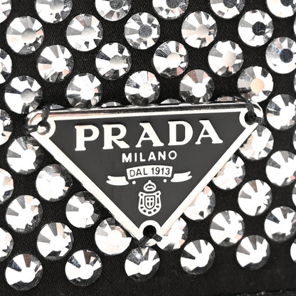 Prada Satin Crystal Metal Triangle Logo Mini Crossbody Bag Cristal 6 of 9