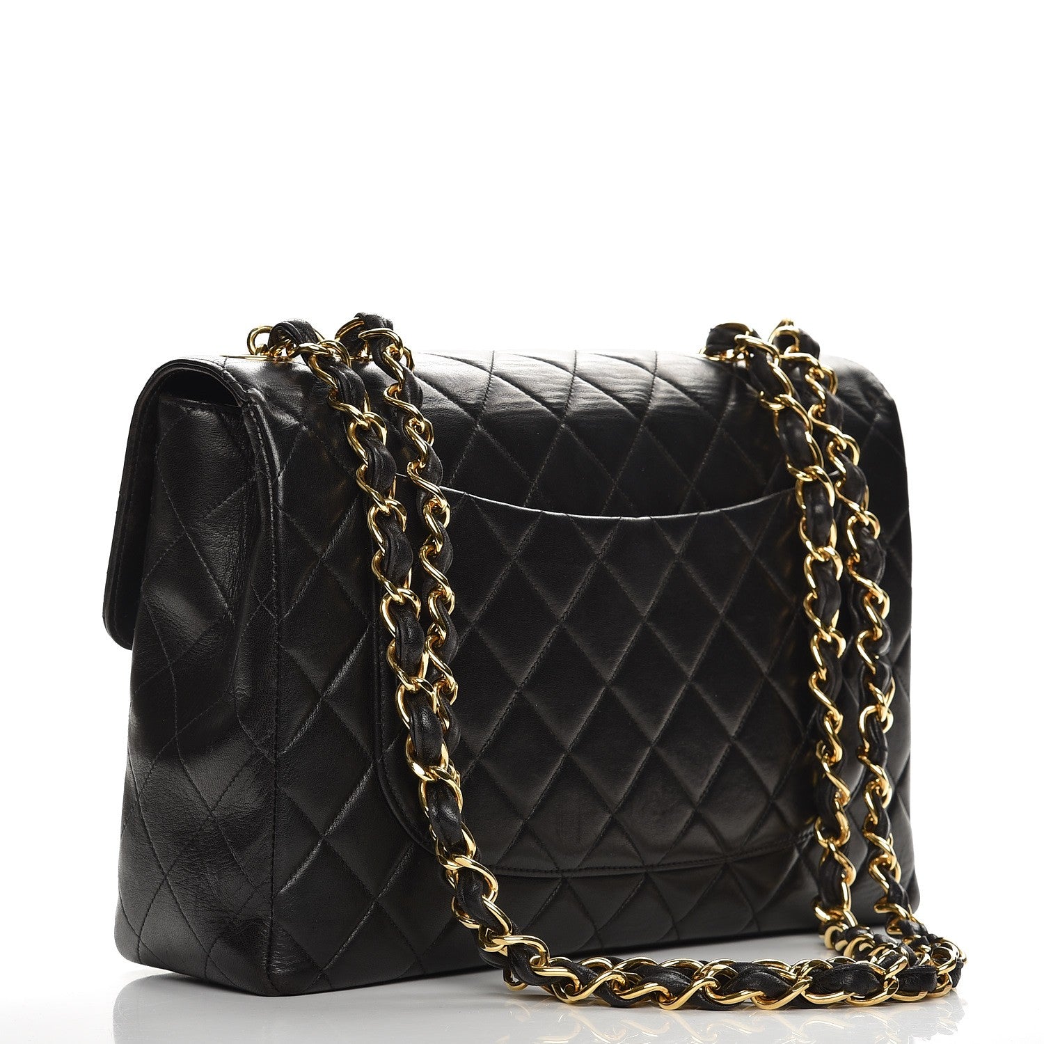 Chanel Lambskin Quilted Jumbo Single Flap Black 4 of 12