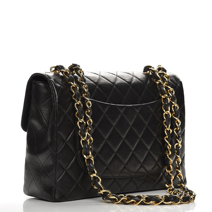 Chanel Lambskin Quilted Jumbo Single Flap Black 4 of 12