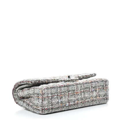 Chanel Tweed Quilted Medium Double Flap Grey Multicolor 3 of 11