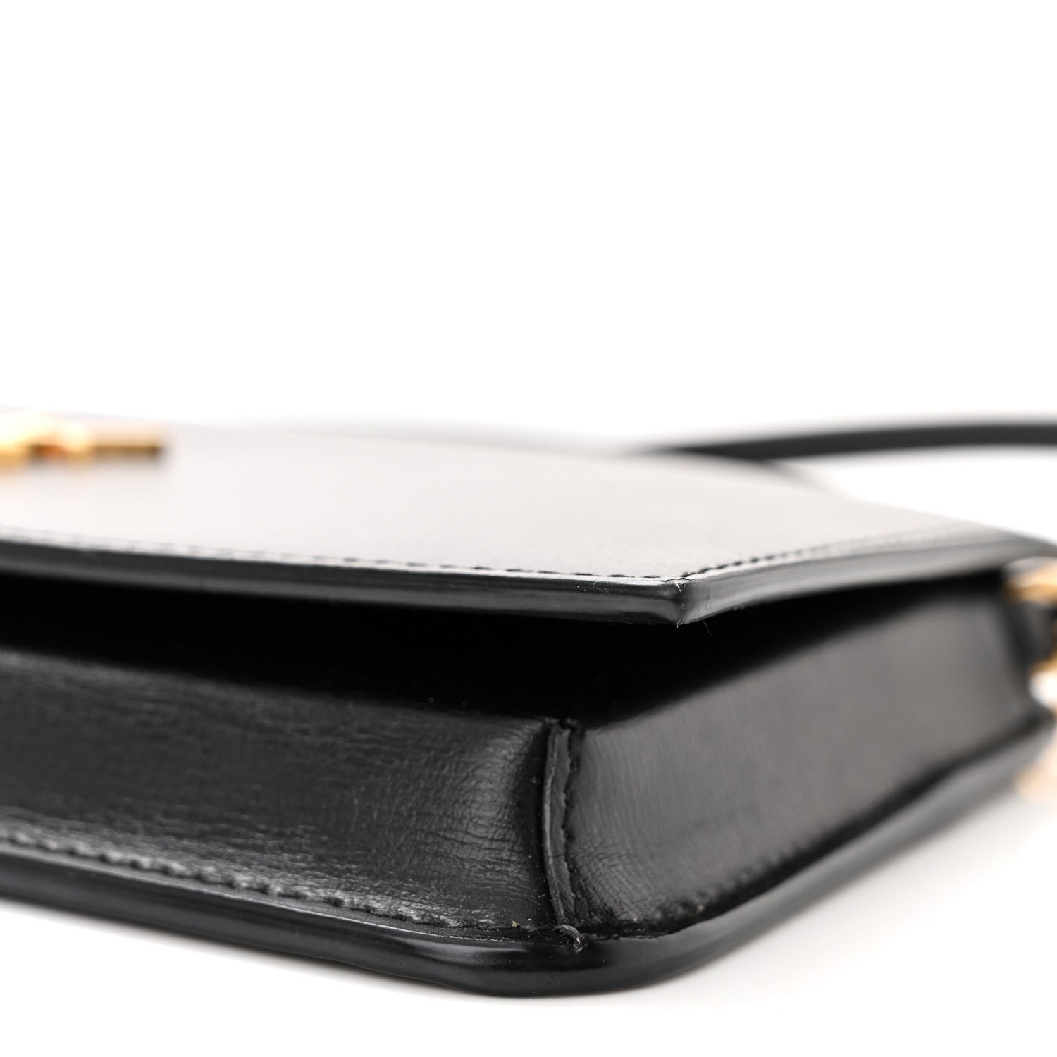 Saint Laurent SAINT LAURENT Smooth Calfskin Monogram Phone Holder Crossbody Black 9 of 9
