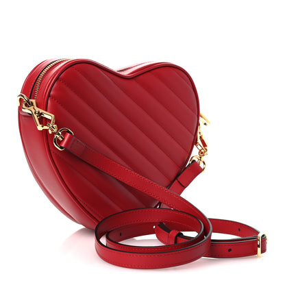 Gucci Calfskin Matelasse Diagonal Mini Interlocking G Heart Shoulder Bag Hibiscus Red 3 of 10