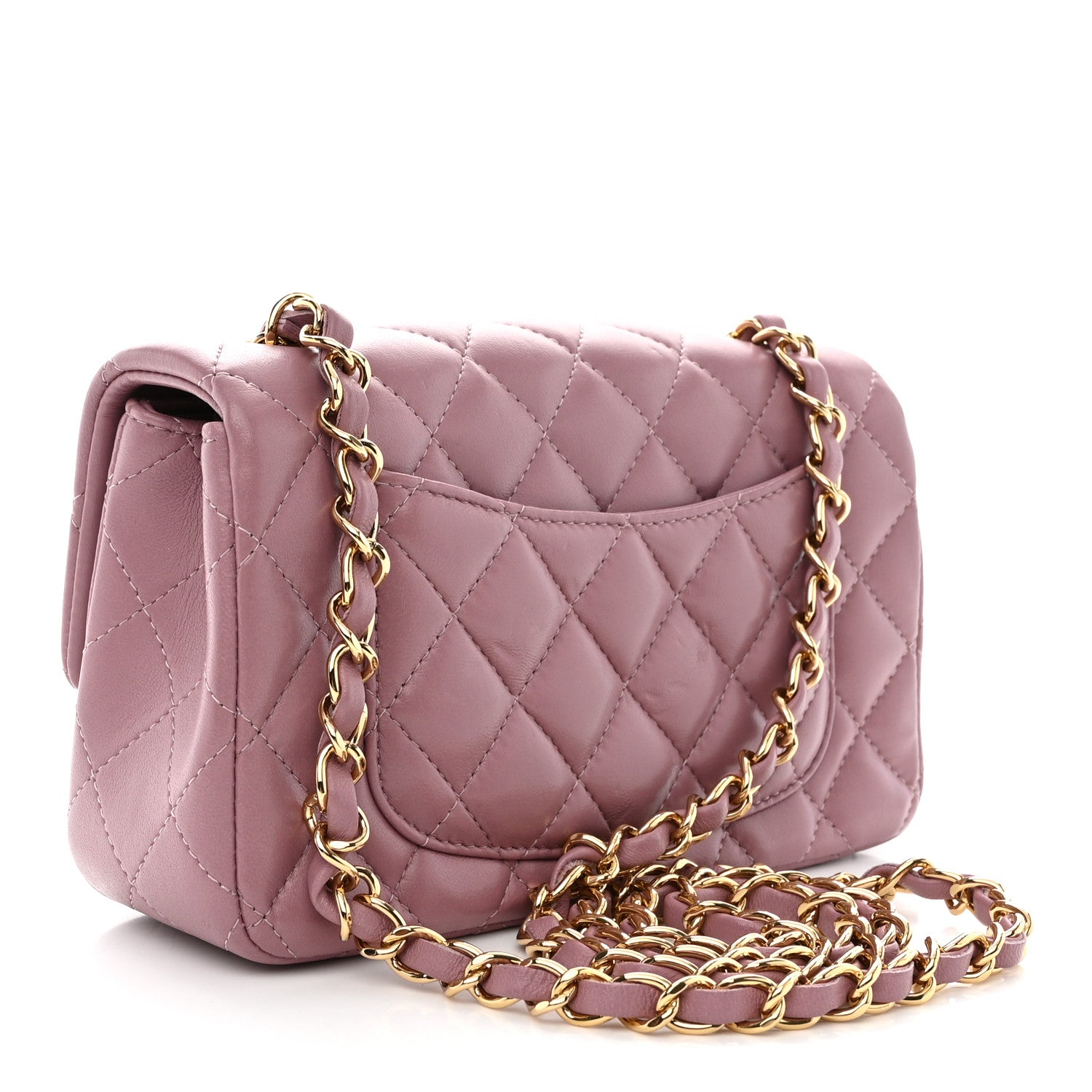 Chanel Lambskin Quilted Mini Rectangular Flap Light Purple 3 of 12