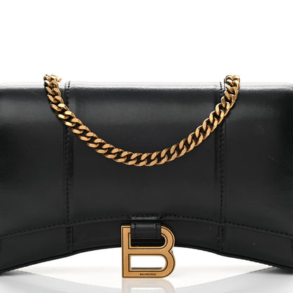 Balenciaga Shiny Box Calfskin Hourglass Chain Bag Black 7 of 10