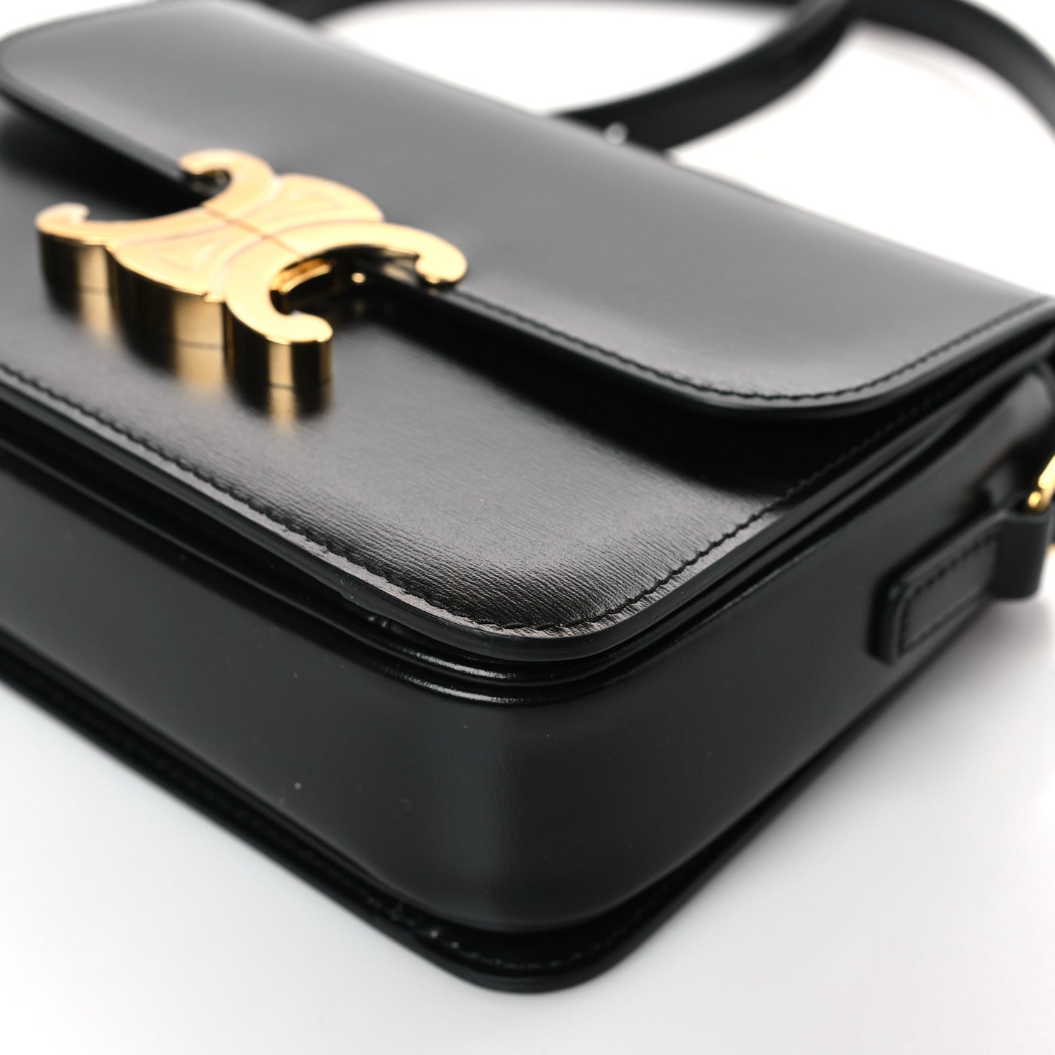 Celine Shiny Calfskin Teen Triomphe Black 9 of 9