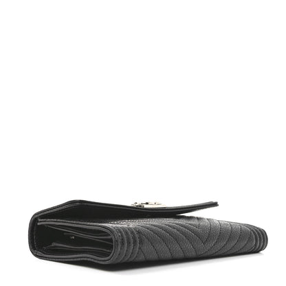 Chanel Caviar Chevron Quilted Medium Boy Flap Wallet Black 4 of 9