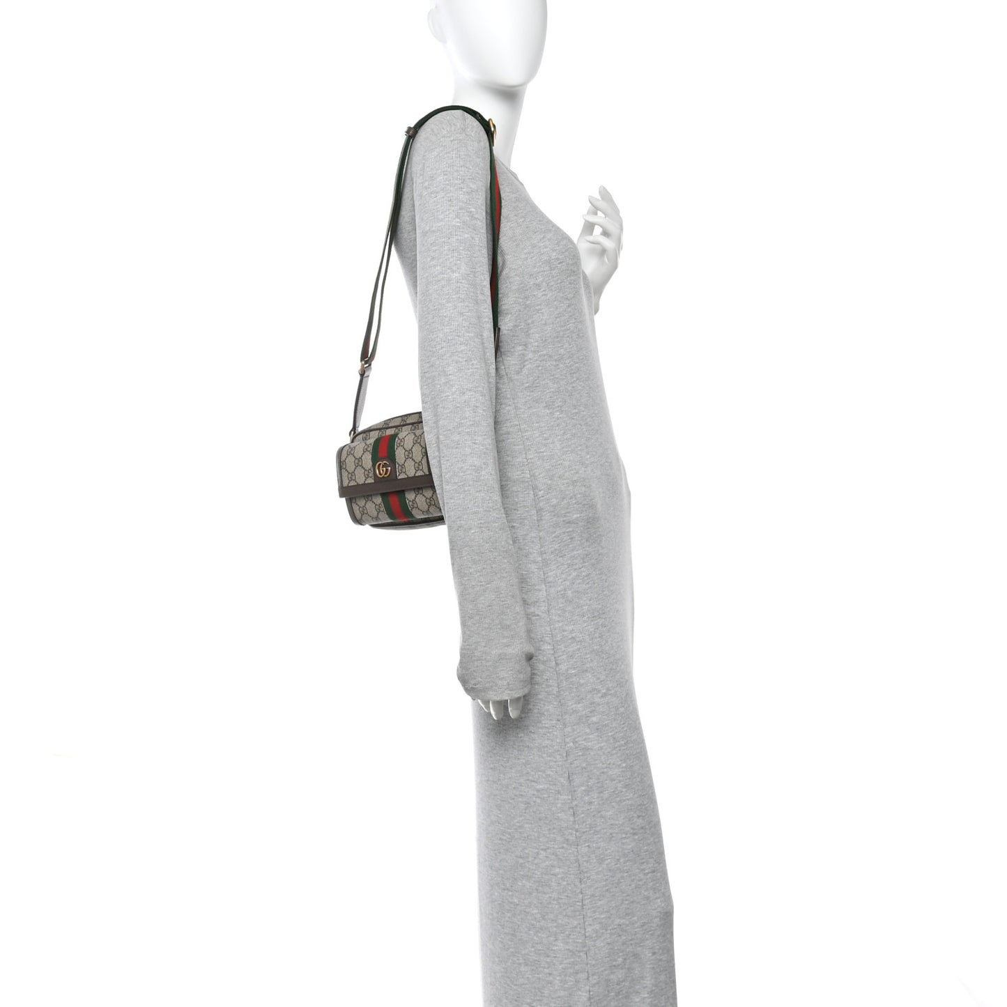 GG Supreme Monogram Web Mini Ophidia Bag Beige Ebony