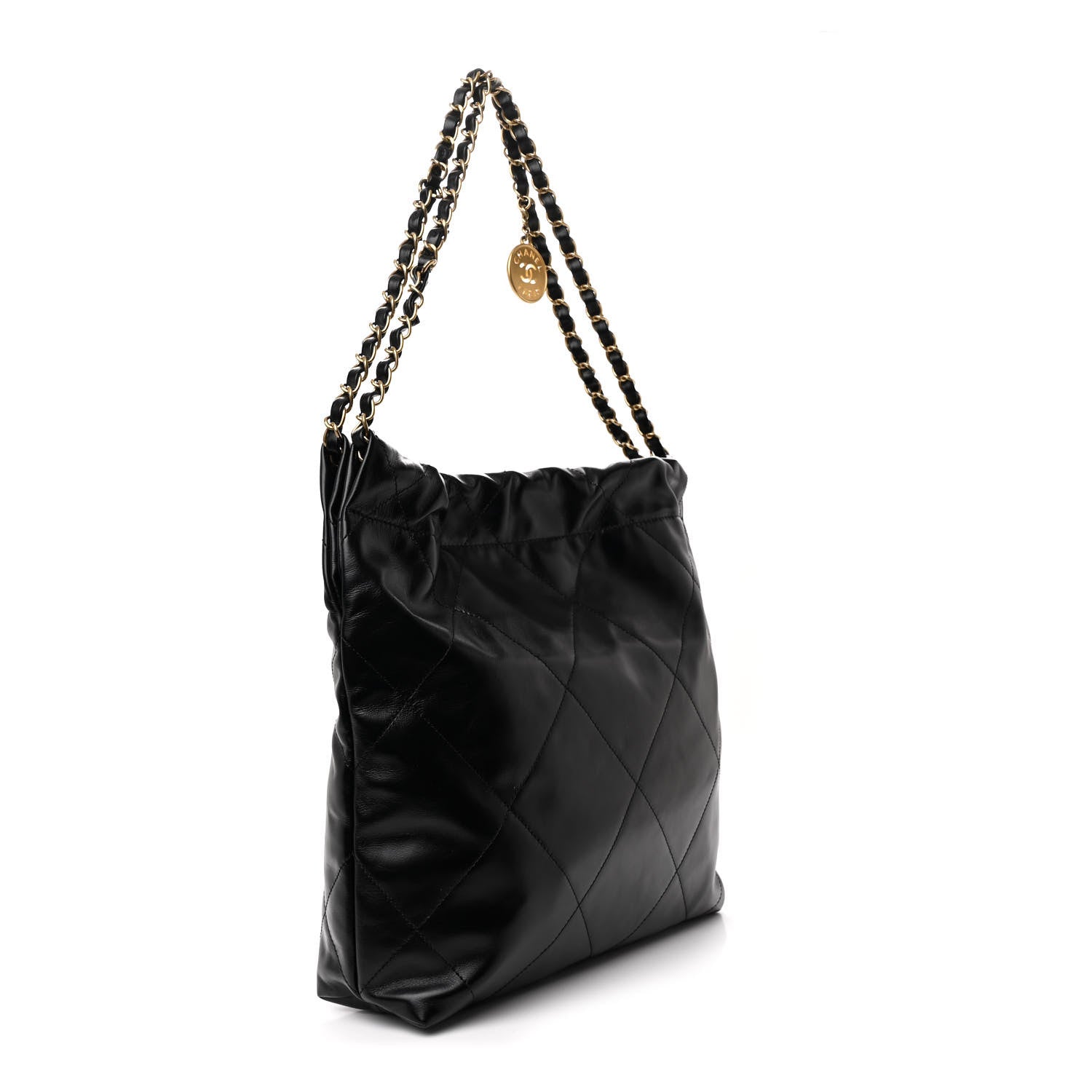 Chanel Shiny Calfskin Quilted Small Chanel 22 Black 4 of 12