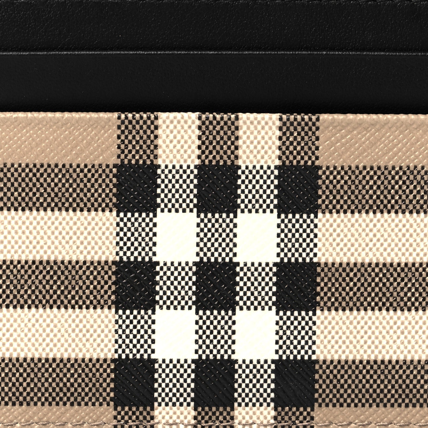Calfskin Vintage Check Card Holder Black