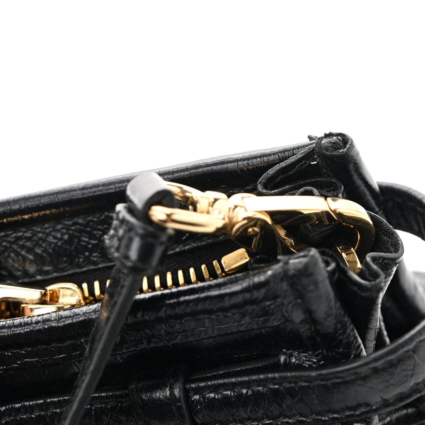 Glossy Calfskin Triangle Medium Bonnie Shoulder Bag Black