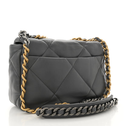 Chanel Lambskin Quilted Medium Chanel 19 Flap Dark Grey 3 of 10
