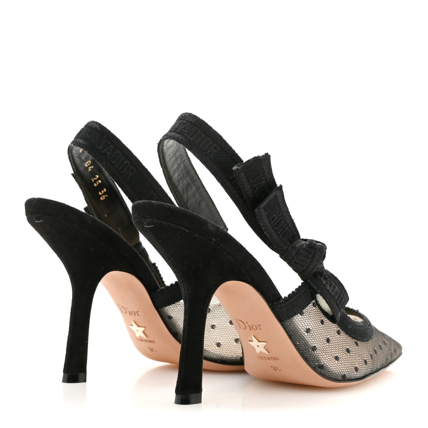Mesh Plumetis Suede J'Adior Slingback 100mm Pumps 36 Black