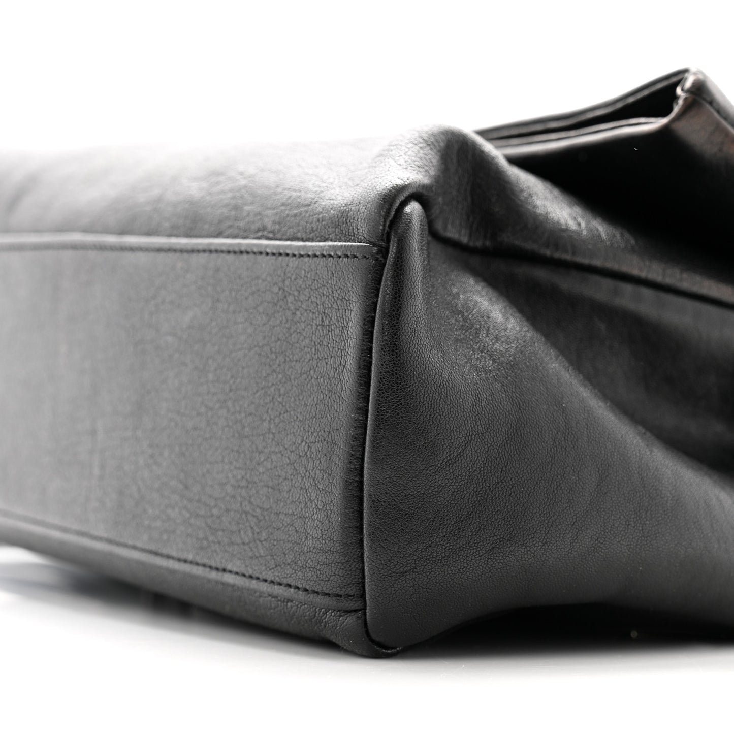 Sheepskin Medium West Hollywood Monogram Fold-Over Bag Black