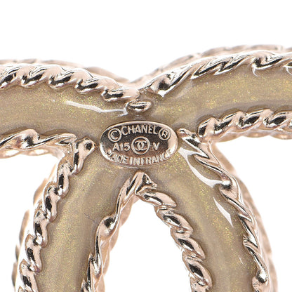 Chanel Crystal CC Brooch Light Gold 5 of 5