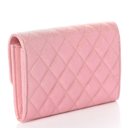 Chanel Iridescent Caviar Quilted Medium Flap Wallet Rose Pink 3 of 9