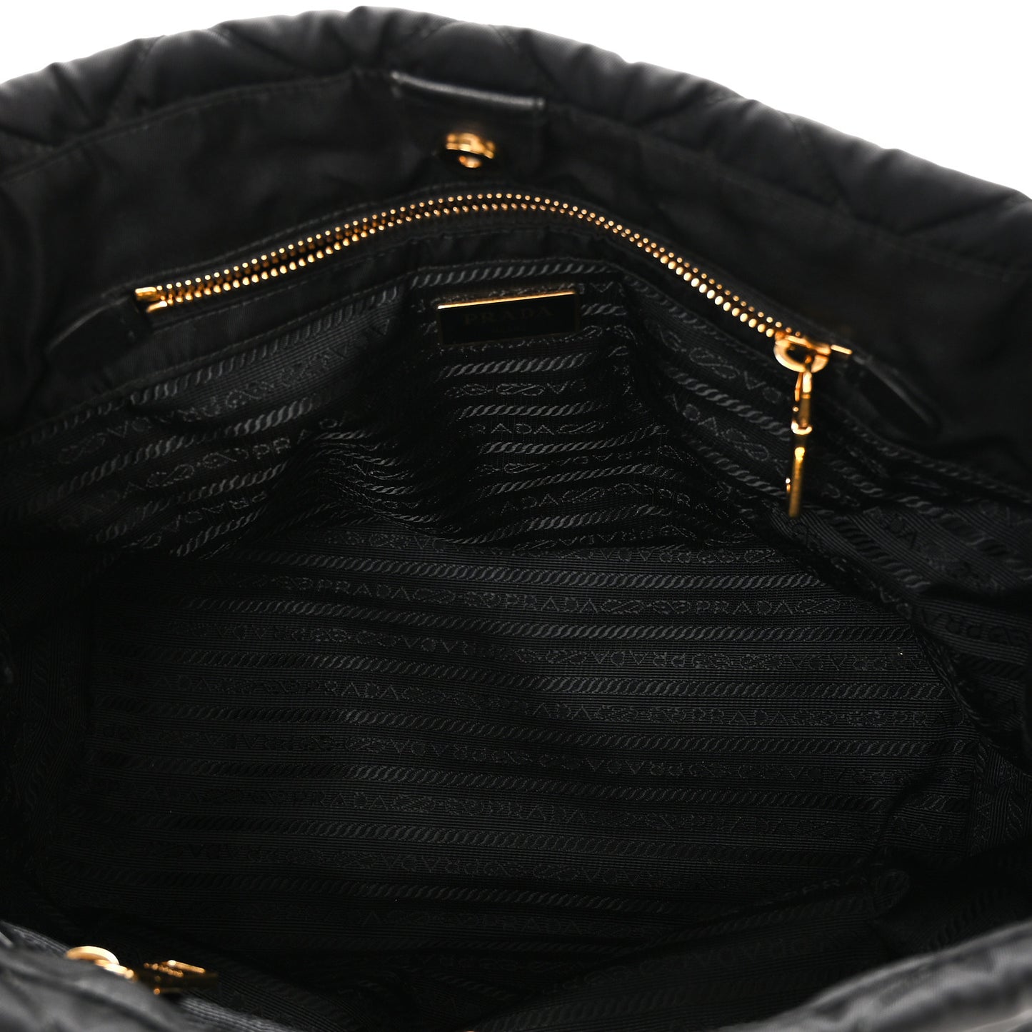 Nylon Tessuto Impuntu Quilted Tote Black