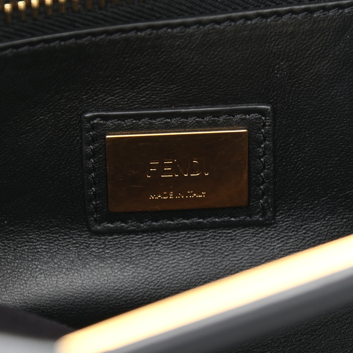 Fendi Vitello Seta Shiny Nappa Medium Peekaboo Iconic Satchel Black 7 of 10