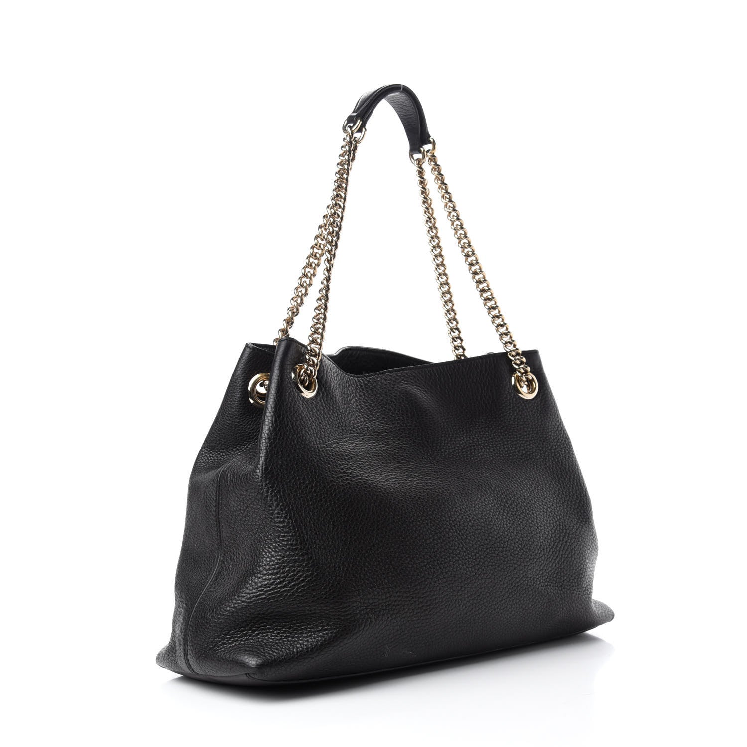 Gucci Pebbled Calfskin Medium Soho Chain Shoulder Bag Black 3 of 14