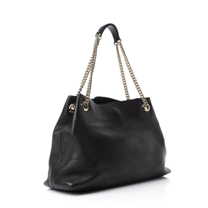 Gucci Pebbled Calfskin Medium Soho Chain Shoulder Bag Black 3 of 14