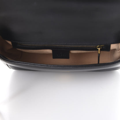 Gucci Calfskin Matelasse Small GG Marmont Top Handle Shoulder Bag Black 4 of 10