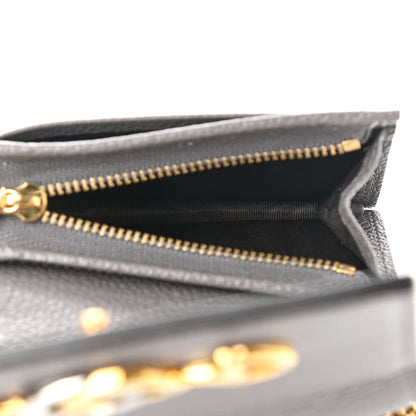 Gucci Grainy Calfskin Zumi Chain Card Case Wallet Dusty Grey 6 of 8