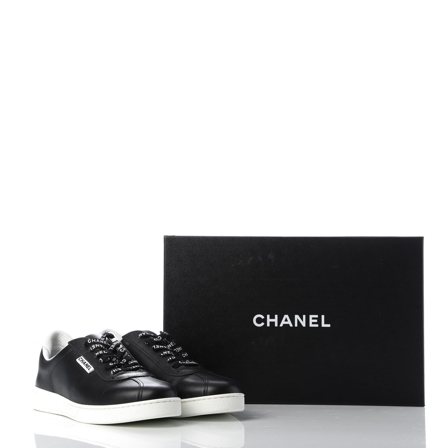 Chanel Calfskin CC Womens Sneakers 40.5 Black 10 of 10