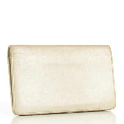 Chanel Caviar Sevruga Yen Wallet Pearl 3 of 9