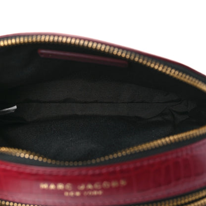 Marc Jacobs Calfskin Crocodile Embossed Shutter Camera Crossbody Bag Vachetta Red 6 of 10