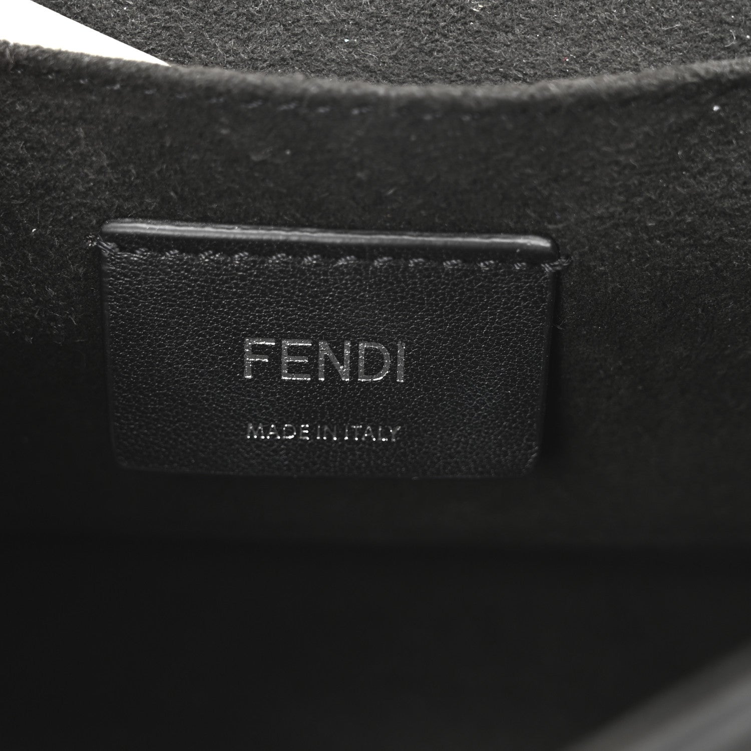 Fendi Vitello Century Velvet F is Fendi FF Small Kan I Shoulder Bag Black Tobacco 6 of 9