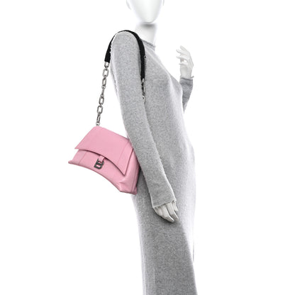 Balenciaga Calfskin S Downtown Shoulder Bag Candy Pink Black 2 of 12