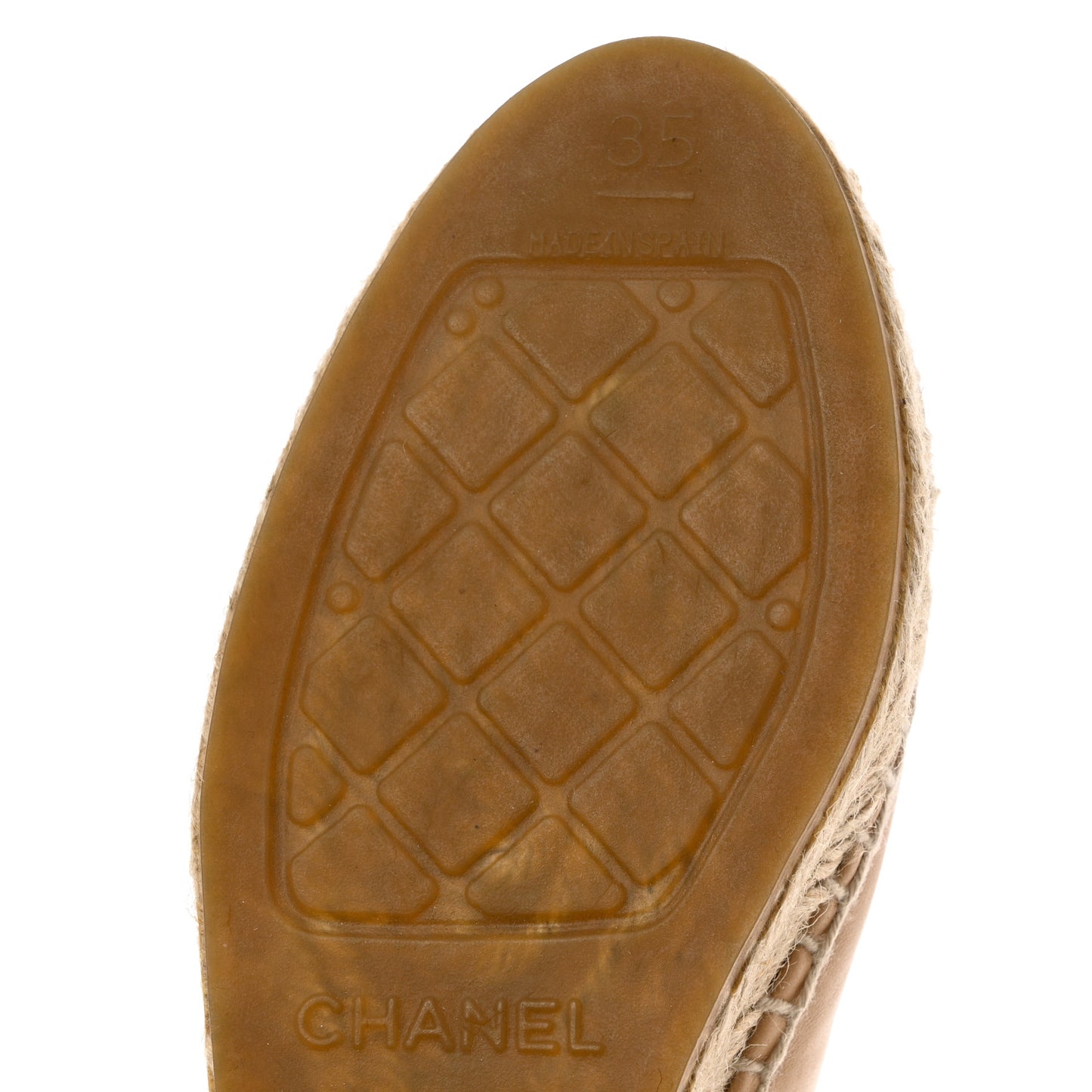 Lambskin CC Espadrilles 35 Beige Black
