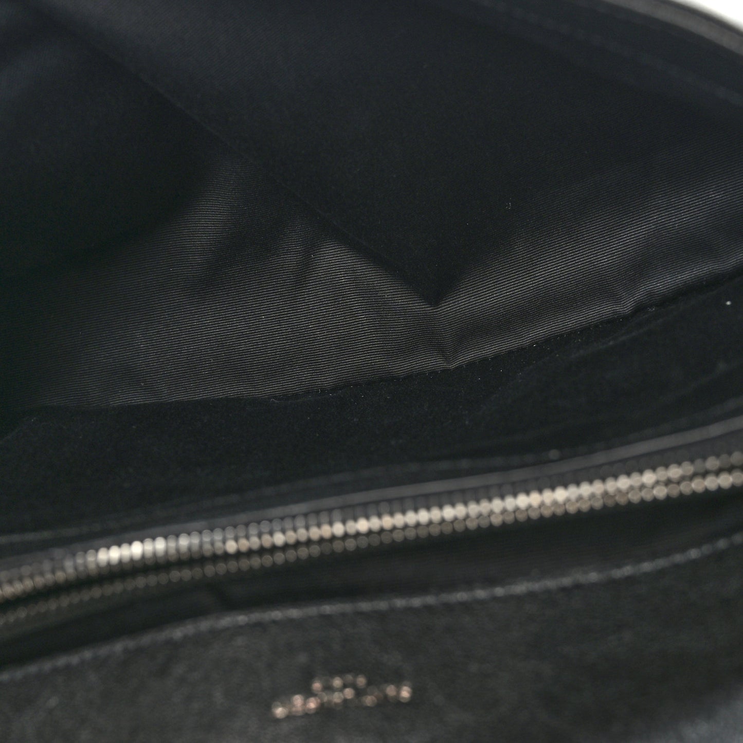 Sheepskin Matelasse Chevron Monogram Large College Satchel Black