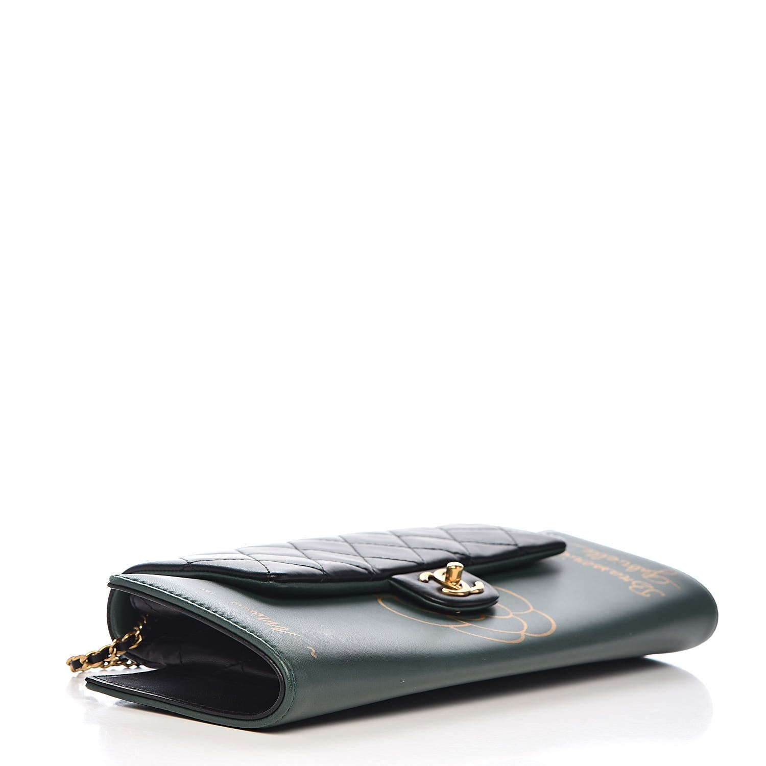 Chanel Calfskin Quilted Brasserie Gabrielle Menu CC Clutch Green 4 of 12