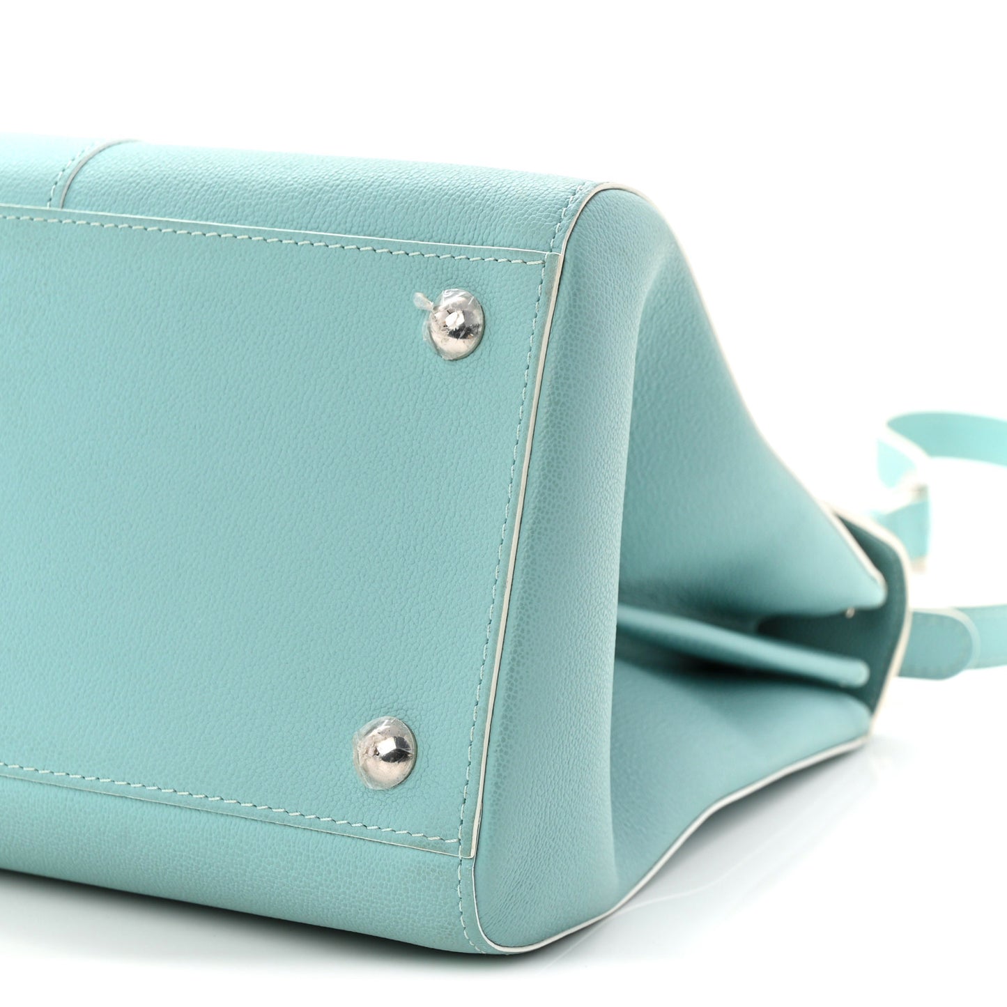 Grained Calfskin MM Brillant Satchel Light Blue